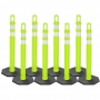 Arch-Looper Premium 42" Lime Delineator Post w/Base - 400 Pack