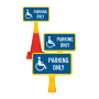ConeBoss Sign: Parking Only w/Handicapped Symbol
