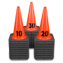 Sequentially Numbered 28" Orange Traffic Cones, 7 lb Black Base - 1- 30 
