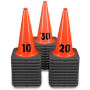 Sequentially Numbered 18" Orange Traffic Cones, 3 lb Black Base - 1- 30
