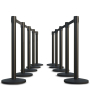 Lite Series Black Retractable Belt Stanchion - 10 Pack 