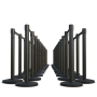 Lite Series Black Retractable Belt Stanchion - 50 Pack