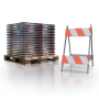 Type II Heavy Duty Plastic Panel Barricades w/Galvanized Steel Legs - 35 Pack Pallet 