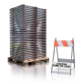 Type I Heavy Duty Plastic Panel Barricade w/Galvanized Steel Legs - 70 Pack Pallet
