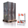 Type II Heavy Duty Plastic Panel Barricades w/Galvanized Steel Legs - 70 Pack