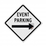 White Roll Up Traffic Sign - Event Parking