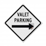 White Roll Up Traffic Sign - Valet Parking
