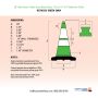 28" Kelly Green Traffic Cone, 7 lb Black Base,  w/6" & 4" Reflective Collar - 3
