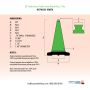 28" Kelly Green Traffic Cone, 7 lb Black Base - 2