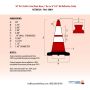 28" Red Traffic Cone, 7 lb Black Base, w/6" 3M Reflective Collar - 3