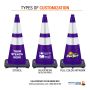 28" Purple Traffic Cones, 7 lb Black Base w/6" & 4" Reflective Collars Pallet Bundle - 3
