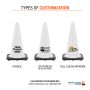 18" White Traffic Cone, 3 lb Black Base - 2