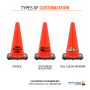 18" Orange Traffic Cone, 3 lb Black Base - 2