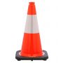 FREE STENCIL 18" Orange Traffic Cone, 3 lb Black Base, w/6" 3M Reflective Collar - 1