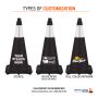 28" Black Traffic Cone, 7 lb Black Base, w/6" Reflective Collar - 2