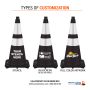 28" Black Traffic Cone, 7 lb Black Base, w/6" & 4" 3M Reflective Collars - 2