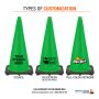 28" Kelly Green Traffic Cone, 7 lb Black Base - 3
