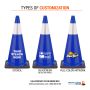 28" Navy Blue Traffic Cone, 7 lb Black Base,  w/6" Reflective Collar - 2