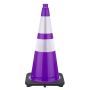 28" Purple Traffic Cones, 7 lb Black Base w/6" & 4" Reflective Collars Pallet Bundle - 1