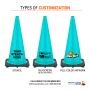 28" Turquoise Traffic Cone, 7 lb Black Base - 2