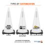 28" White Traffic Cone, 7 lb Black Base, w/6" 3M Reflective Collar - 2