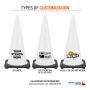 28" White Traffic Cone, 7 lb Black Base - 4