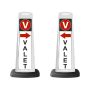 White Reflective Vertical Sign Panel w/Base Option - Valet & Red Arrow - 1