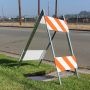 Type II Heavy Duty Plastic Panel Barricades w/Galvanized Steel Legs - 35 Pack Pallet - 4