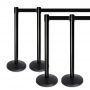 Lite Series Black Retractable Belt Stanchion - 4 Pack - 1