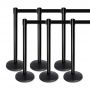 Lite Series Black Retractable Belt Stanchion - 6 Pack - 1
