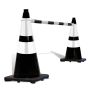 Retractable Cone Bar Black & White - 20 Pack - 1