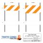 Type I Heavy Duty Plastic Panel Barricade w/Galvanized Steel Legs - 35 Pack Bundle  - 1