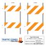 Type II Heavy Duty Plastic Panel Barricades w/Galvanized Steel Legs - 35 Pack Pallet - 1
