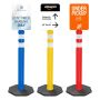 Delineator Post w/8 lbs Base & Heavy Duty Custom Sign - 1