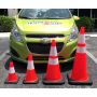 18" Orange Traffic Cone, 3 lb Black Base, w/6" 3M Reflective Collar - 3