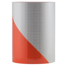 Barricade Tape Engineer Grade - 8" x 50 yards - 4" Left Stripes