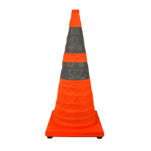 28" Orange Collapsible Pop Up Cone w/LED Light 6" & 4" Reflective Collar