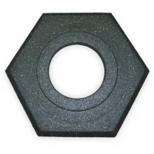 Hexagon Black Recycled Rubber Base for Channelizer Posts - 16lb