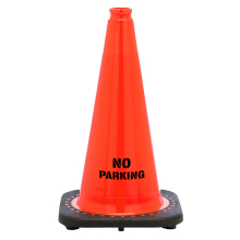18" No Parking STENCIL Traffic Cone, 3 lb Black Base