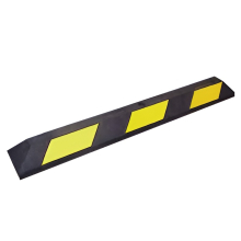 6 ft Black Rubber Parking Block w/Yellow Reflective Stripes