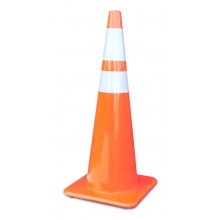 36" All Orange 10 lbs Traffic Cone w/4" & 6" Collars Made in USA