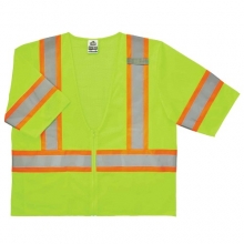 GloWear Class 3 Two-Tone Hi Vis Vest Lime w/1 Inside Pocket 