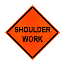 Shoulder Work Roll-Up Traffic Sign