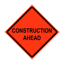 Construction Ahead Roll-Up Traffic Sign