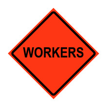 Workers Roll-Up Traffic Sign