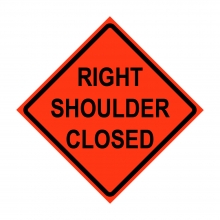 48" x 48" Roll Up Traffic Sign - Right Shoulder Closed