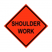 36" x 36" Roll Up Traffic Sign - Shoulder Work