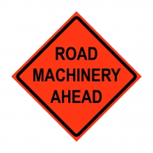 36" x 36" Roll Up Traffic Sign - Road Machinery Ahead