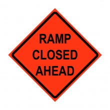 36" x 36" Roll Up Traffic Sign - Ramp Closed Ahead