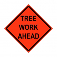 48" x 48" Roll Up Traffic Sign - Tree Work Ahead